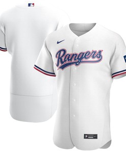 Texas Rangers Home Authentic Team Logo Jersey - White Mlb - Robokeg