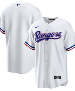 Texas Rangers Home Blank Men Jersey - White - Robokeg