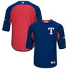 Texas Rangers Majestic Authentic Collection On-field 3/4-sleeve Batting Practice Jersey - Royal/red Mlb - Robokeg