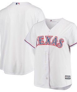 Texas Rangers Majestic Womens Plus Size Home Replica Team Jersey - White Mlb - Robokeg