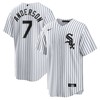 Tim Anderson Chicago White Sox Home Replica Player Jersey - White/black Mlb - Robokeg