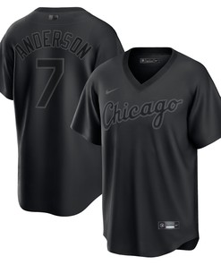 Tim Anderson Chicago White Sox Pitch Black Fashion Replica Player Jersey - Black Mlb - Robokeg