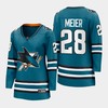 Timo Meier 28 San Jose Sharks 2022-23 Home Women Premier Breakaway Jersey Teal - Robokeg