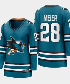 Timo Meier 28 San Jose Sharks 2022-23 Home Women Premier Breakaway Jersey Teal - Robokeg