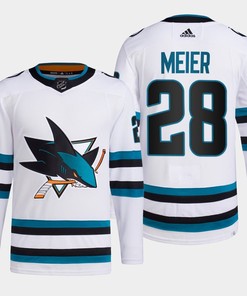Timo Meier 28 San Jose Sharks White Jersey 2022-23 Away Primegreen - Robokeg