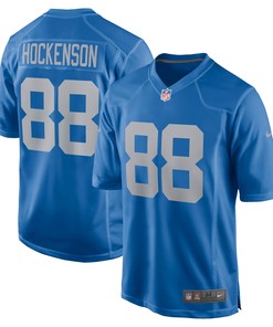 Tj Hockenson Detroit Lions Game Player Jersey Blue Nfl - Robokeg