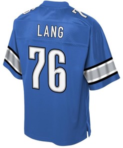 T.j. Lang Detroit Lions Nfl Pro Line Historic Logo Player Jersey - Blue - Robokeg