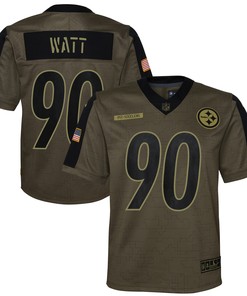 T.j. Watt Pittsburgh Steelers 2021 Salute To Service Game Jersey - Olive Nfl - Robokeg