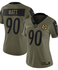T.j. Watt Pittsburgh Steelers Womens 2021 Salute To Service Limited Player Jersey - Olive Nfl - Robokeg