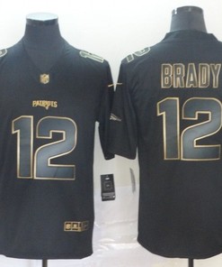 Tom Brady #12 New England Patriots Nfl Explosion Legendary Gold Black Jersey - Robokeg