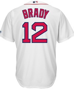 Tom Brady Boston Red Sox Majestic X Mlb Crossover Cool Base Player Jersey - White - Robokeg