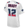Tom Brady New England Patriots Nfl Pro Line By Fanatics Branded Womens Fade Fashion Jersey - White - Robokeg