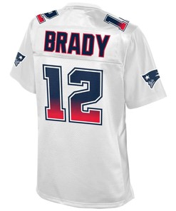 Tom Brady New England Patriots Nfl Pro Line By Fanatics Branded Womens Fade Fashion Jersey - White - Robokeg
