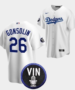 Tony Gonsolin Honor Vin Scully Los Angeles Dodgers White 26 Jersey - Robokeg