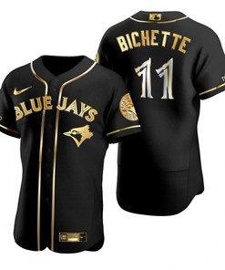 Toronto Blue Jays #11 Bo Bichette Mlb Golden Brandedition Black Jersey Gift For Blue Jays Fans - Robokeg