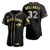 Toronto Blue Jays #32 Roy Halladay Mlb Golden Brandedition Black Jersey Gift For Blue Jays Fans - Robokeg
