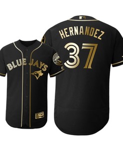 Toronto Blue Jays #37 Teoscar Hernandez Mlb 2019 Golden Brandedition Black Jersey Gift For Blue Jays Fans - Robokeg