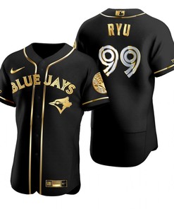 Toronto Blue Jays #99 Martin Maldonado Mlb Golden Brandedition Black Jersey Gift For Blue Jays Fans - Robokeg