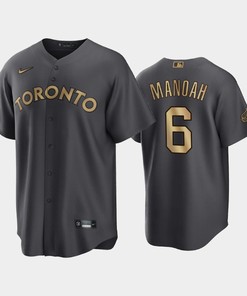 Toronto Blue Jays Alek Manoah 6 2022-23 All-Star Game AL Charcoal Jersey - Robokeg