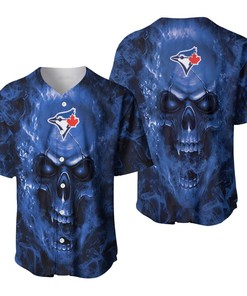 Toronto Blue Jays Mlb Fan Skull Baseball Jersey - Robokeg