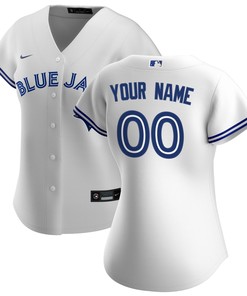 Toronto Blue Jays Womens Home Replica Custom Jersey - White Custom Jerseys Mlb - Robokeg