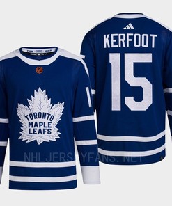 Toronto Maple Leafs 2022 Reverse Retro 2.0 Alexander Kerfoot 15 Blue Primegreen Jersey Men's - Robokeg