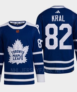 Toronto Maple Leafs 2022 Reverse Retro 2.0 Filip Kral 82 Blue Primegreen Jersey Men's - Robokeg