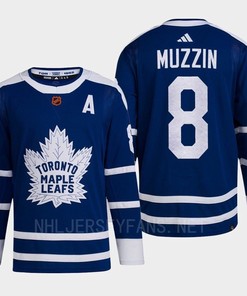 Toronto Maple Leafs 2022 Reverse Retro 2.0 Jake Muzzin 8 Blue Primegreen Jersey Men's - Robokeg