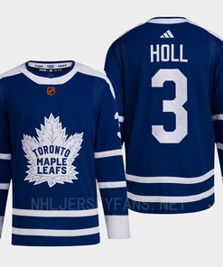Toronto Maple Leafs 2022 Reverse Retro 2.0 Justin Holl 3 Blue Primegreen Jersey Men's - Robokeg