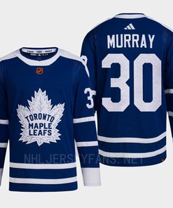 Toronto Maple Leafs 2022 Reverse Retro 2.0 Matt Murray 30 Blue Primegreen Jersey Men's - Robokeg
