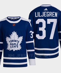 Toronto Maple Leafs 2022 Reverse Retro 2.0 Timothy Liljegren 37 Blue Primegreen Jersey Men's - Robokeg