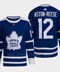 Toronto Maple Leafs 2022 Reverse Retro 2.0 Zach Aston-Reese 12 Blue Primegreen Jersey Men's - Robokeg