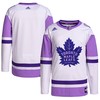 Toronto Maple Leafs Adidas Hockey Fights Cancer Primegreen Authentic Blank Practice Jersey - White/purple Nhl - Robokeg