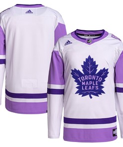 Toronto Maple Leafs Adidas Hockey Fights Cancer Primegreen Authentic Blank Practice Jersey - White/purple Nhl - Robokeg