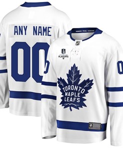 Toronto Maple Leafs Stanley Cup 2023 Playoffs Patch Away Breakaway Custom Men Jersey - White - Robokeg