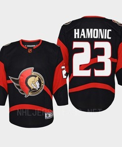 Travis Hamonic 23 Ottawa Senators 2022 Special Edition 2.0 Retro Youth Jersey Black - Robokeg