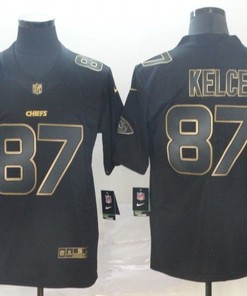 Travis Kelce #87 Kansas City Chiefs Nfl Explosion Legendary Gold Black Jersey - Robokeg