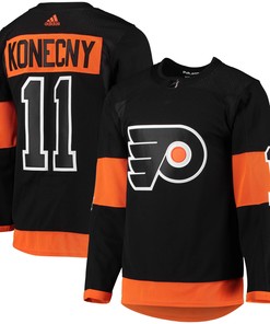 Travis Konecny Philadelphia Flyers Adidas Alternate Primegreen Authentic Pro Player Jersey - Black Nhl - Robokeg