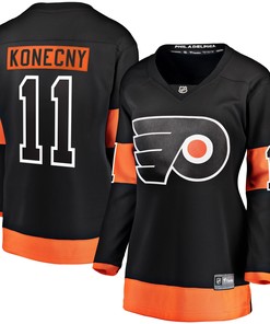 Travis Konecny Philadelphia Flyers Fanatics Branded Womens Alternate Premier Breakaway Jersey - Black Nhl - Robokeg