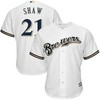 Travis Shaw Milwaukee Brewers Home Official Cool Base Player Jersey - White - Robokeg