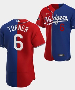 Trea Turner Dodgers Washington Nationals Red Royal 6 Jersey Split Edition - Robokeg