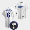 Trea Turner Honor Vin Scully Los Angeles Dodgers White 6 Jersey - Robokeg