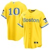 Trevor Story 10 Boston Red Sox City Connect Jersey - Gold/Light Blue - Robokeg