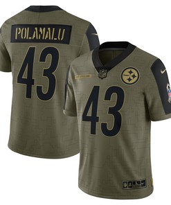 Troy Polamalu Pittsburgh Steelers 2021 Salute To Service Retired Player Limited Jersey - Olive Nfl - Robokeg