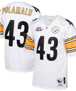 Troy Polamalu Pittsburgh Steelers Mitchell And Ness 2005 Authentic Throwback Retired Player Jersey White Nfl - Robokeg