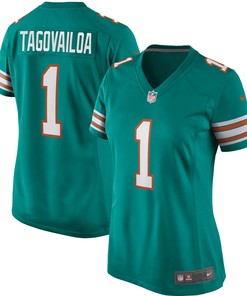 Tua Tagovailoa Miami Dolphins Womens Alternate Game Jersey - Aqua Nfl - Robokeg