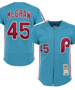 Tug Mcgraw Philadelphia Phillies Mitchell & Ness 1980 Throwback Player Jersey - Light Blue Mlb - Robokeg