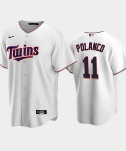 Twins 11 Jorge Polanco Home White Jersey - Robokeg