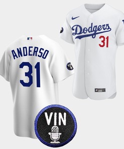 Tyler Anderson Honor Vin Scully Los Angeles Dodgers White 31 Jersey - Robokeg