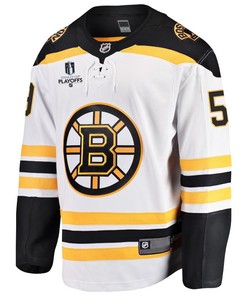 Tyler Bertuzzi 59 Boston Bruins Stanley Cup 2023 Playoffs Patch Away Breakaway Men Jersey - White - Robokeg